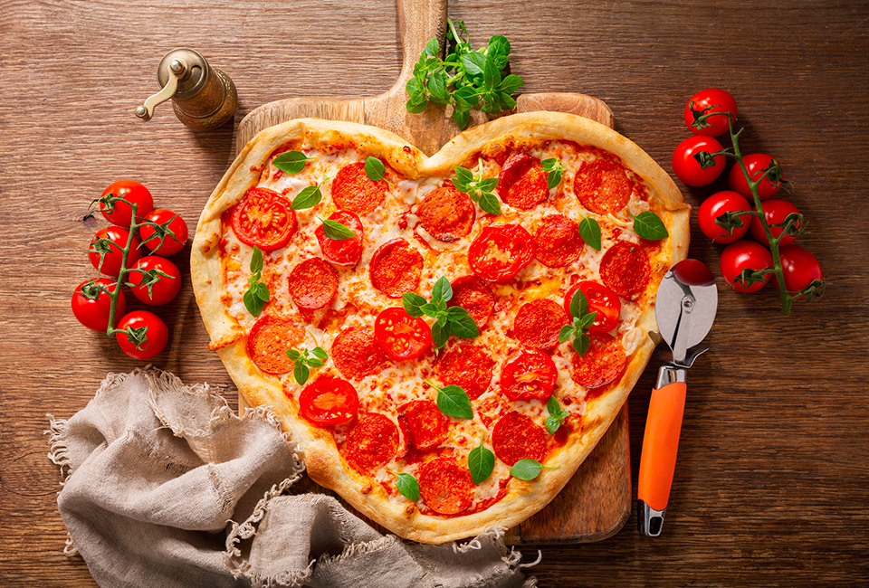 Pizza a forma di cuore, perfetta per San Valentino