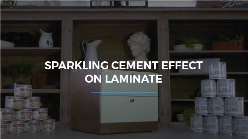 Sparkling cement effect on laminate with metal coatings