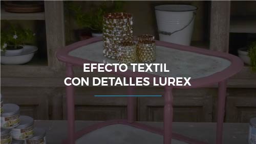 Efecto textil con detalles lurex con barnices metalizados