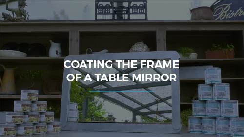 Coating the frame of a table mirror with metal coatings