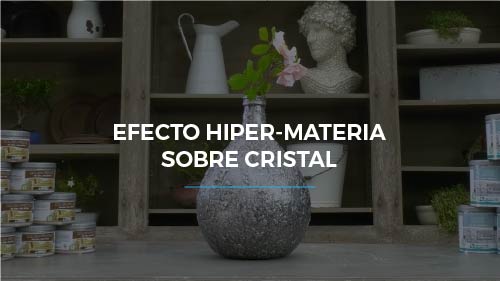 Efecto hiper-materia sobre cristal con barnices metalizados