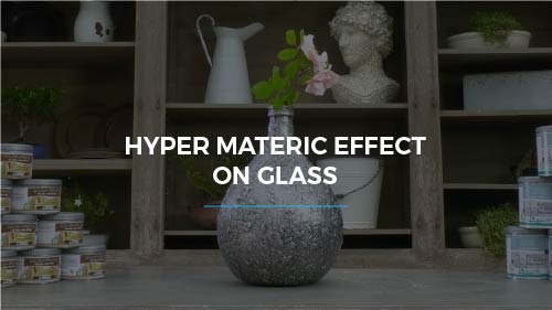 Hyper materic effect on glass with metal coatings