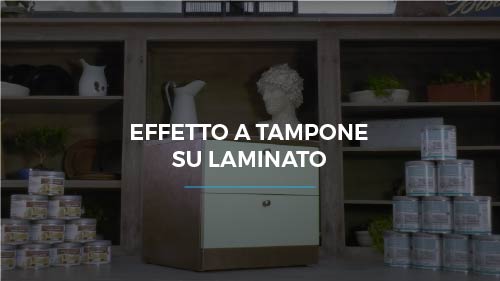 Effetto a tampone su laminato con vernici metal