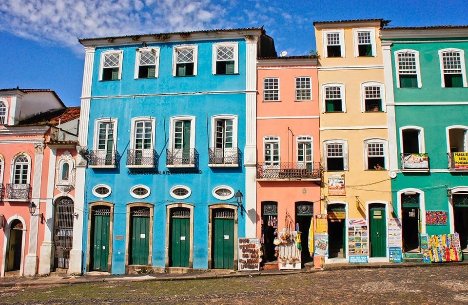 Edifici colorati del quartiere Pelourinho di Salvador de Bahia, in Brasile