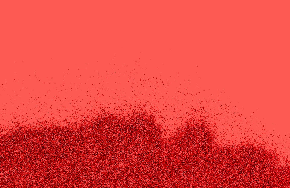Una polvere rosso carminio su sfondo rosso