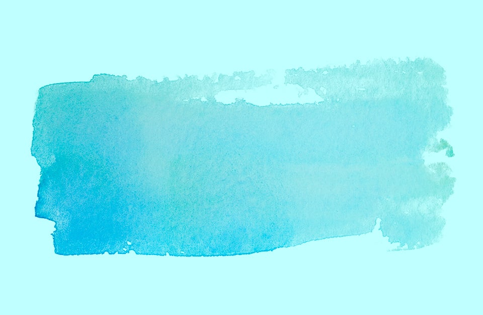 Una pennellata di acquerello azzurro su sfondo celeste