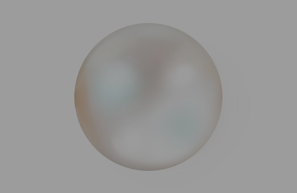 Una singola perla su sfondo grigio