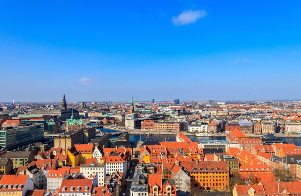 Vista dall'alto della città di Copenhagen
