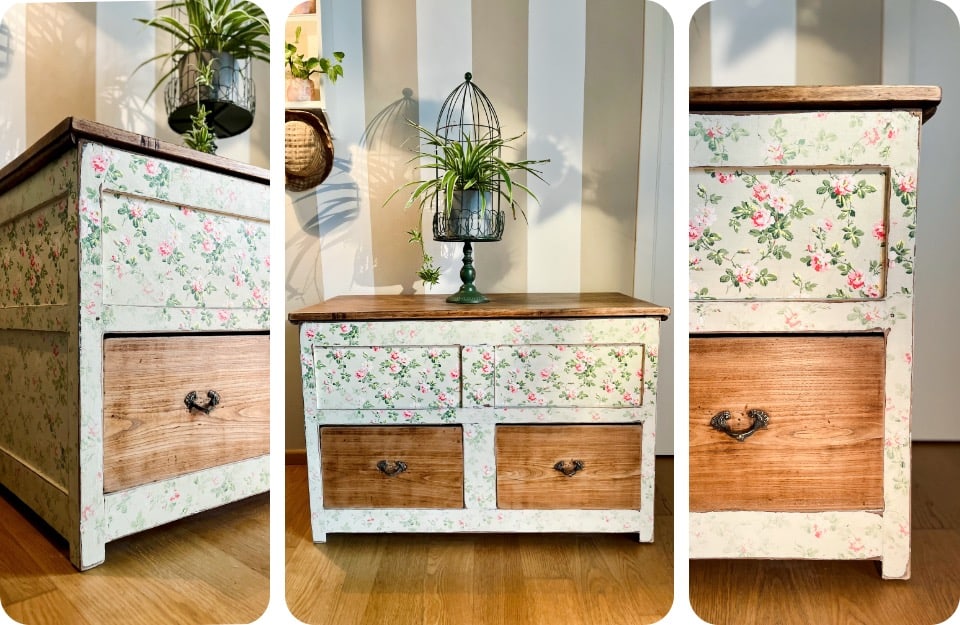 Una madia da farina restaurata dalla decoratrice Simona Furgieri, ambassador Rio Verde