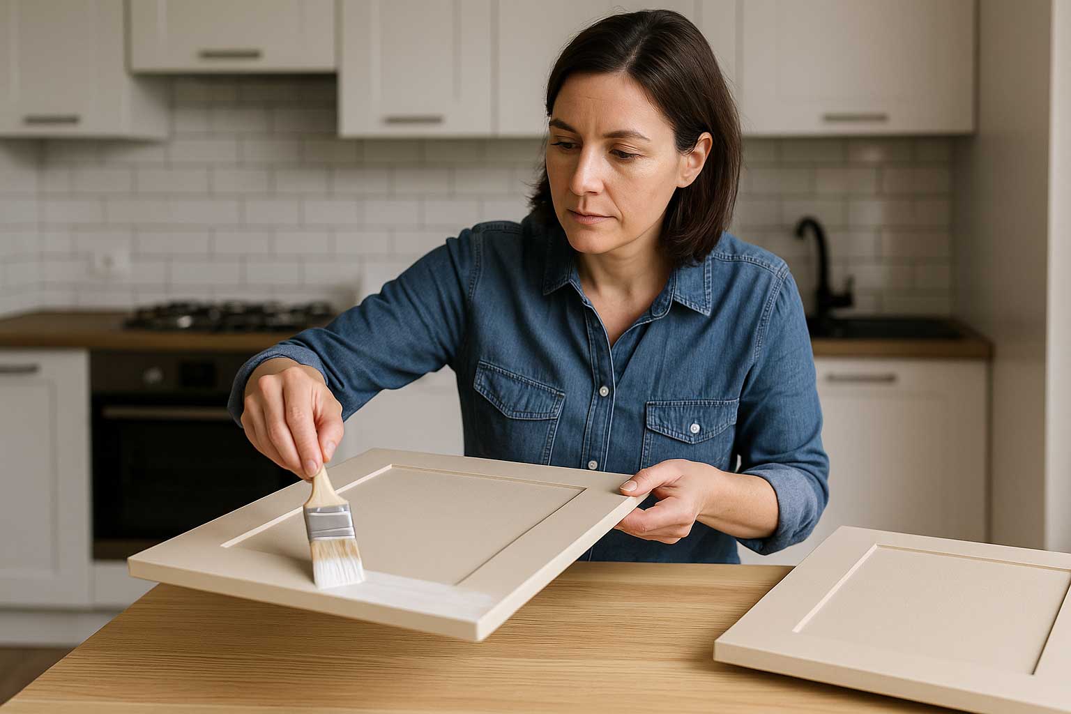 Verniciatura anta cucina MDF con vernice ad acqua — rinnovo fai-da-te mobili cucina senza carteggiare