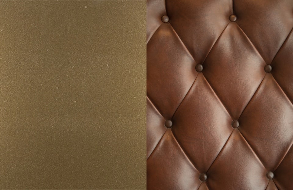 Golden Prestige Oro Bruno e divano in pelle